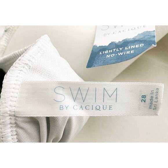 Swim By Cacique Womens Crossover One Piece Wrap Peephole Palm Print Swimsuit NWT - Picture 11 of 12